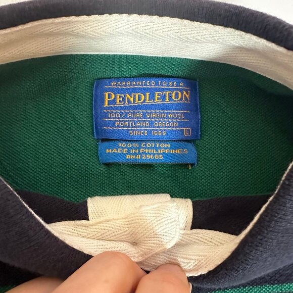 Pendleton Striped Polo Shirt – Men’s Size L - Picture 2 of 4